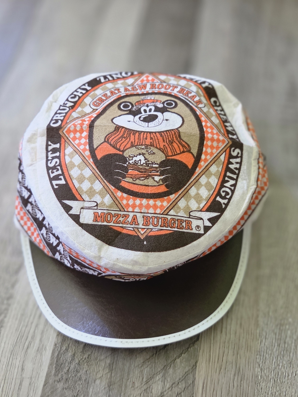 A&W One Size 1980s Fast Food Promotional Advertising Cap Mozza‎ Burger Hat